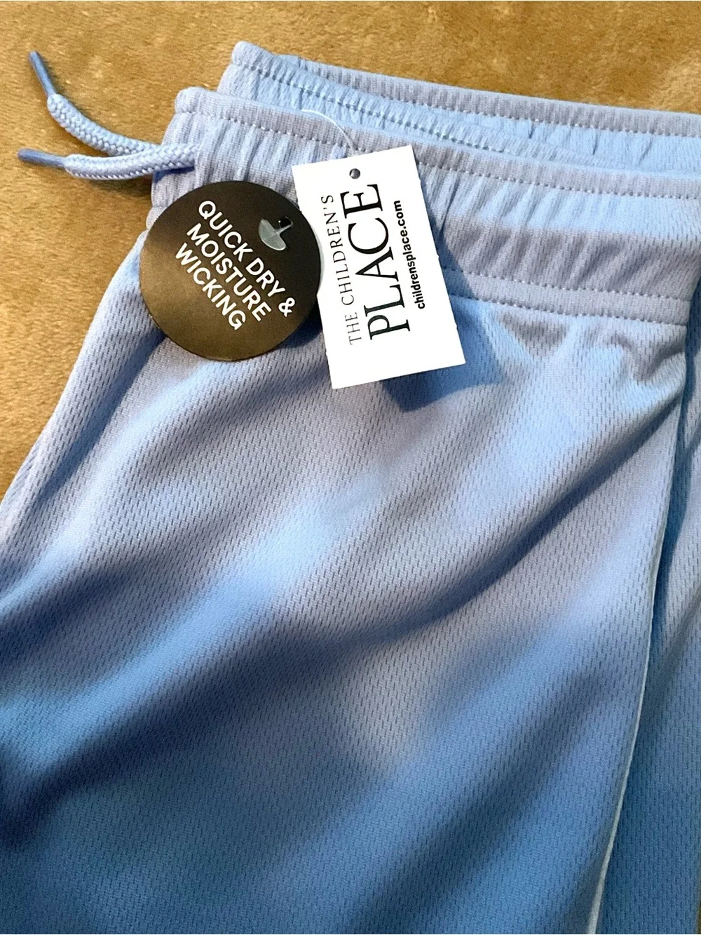 The Children's Place Light Blue Kids Athletic Shorts with White Pipping